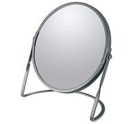 Spirella Akira-Espejo de Maquillaje para baño, 5 aumentos, Color Mate, Cuero, Gris Mat, 19l x 19an cm