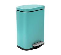 Spirella - AKIRA Papelera de Baño con Pedal de Acero Inoxidable - Cierre Suave, Revestimiento Antihuellas - 21,4 x 17,6 x 30 cm - 5L - Azul Turquesa Mate