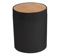 Spirella ALAIS Papelera basculante para baño de bambú 2,5 L Negro