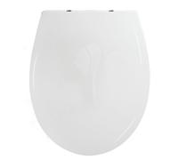 Spirella - Asiento de inodoro Brooke, 100% PP reciclado - Cierre suave - 45,5 x 37,2 x 4 cm - Blanco brillante - Ajuste universal - Fácil de instalar y limpiar