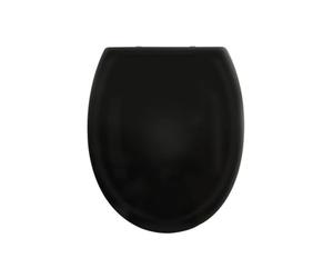 Spirella - Asiento de Inodoro Harry PP, bisagras de Acero Inoxidable - Tapa de Polipropileno con Clip, fácil de Instalar, Cierre Lento - 44 x 37 x 3 cm - Negro