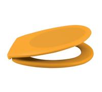 spirella Tapa de inodoro ovalada de alta calidad con acabado mate y cierre lento lento, antibacteriana, duroplast y acero inoxidable, color amarillo