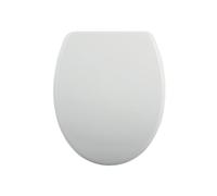 Spirella Asiento de Inodoro Ovalado, función de liberación rápida y Cierre Suave, Tapa de Inodoro antibacteriana de duroplast y Acero Inoxidable extraíble, Color Blanco