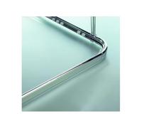 Spirella Barra Cortina de Ducha Esquinera para Fijar en Aluminio Surprise 80x80cm Acabado Brillante - Deslizadores Incluidos