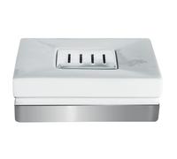 Spirella, Blanco colección Roma, Bandeja para Pastilla de jabón 4,5 x 8,0 x 12,0 cm, Porcelana, 4.5 X 8.0 X 12.0 Cm