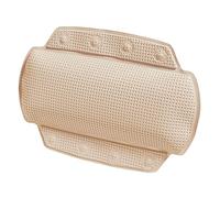 Spirella - Cojín de baño Alaska de PVC - Reposacabezas ergonómico con ventosas para un Soporte óptimo - Cojín de baño cómodo e Impermeable - Beige - 32 x 23 cm