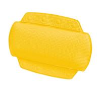 Spirella - Cojín de baño Alaska de PVC - Reposacabezas ergonómico con ventosas para un Soporte óptimo - Cojín de baño cómodo e Impermeable - Amarillo - 32 x 23 cm