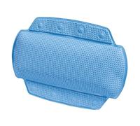 Spirella - Cojín de baño Alaska de PVC - Reposacabezas ergonómico con ventosas para un Soporte óptimo - Cojín de baño cómodo e Impermeable - Azul Claro - 32 x 23 cm