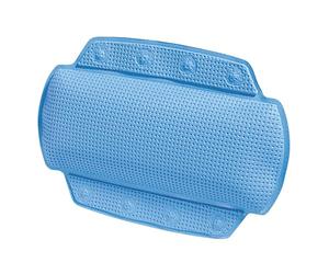Spirella - Cojín de baño Alaska de PVC - Reposacabezas ergonómico con ventosas para un Soporte óptimo - Cojín de baño cómodo e Impermeable - Azul Claro - 32 x 23 cm