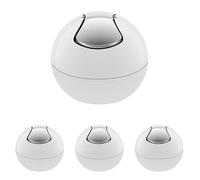 Spirella colección Bowl, Papelera Ø16 x 14 cm (1 Litro), Poliestirol, Blanco (Paquete de 4)