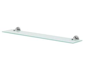 Spirella colección Campagne, Balda de Vidrio 60x12, Metal Cromado y Vidrio de Seguridad, Gris