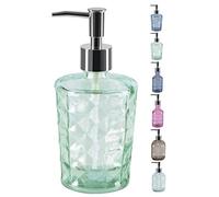 Spirella Ø8,5x18,5 cm (0,4 litros), Verde colección Carla, Dispensador de jabón líquido, Vidrio Reciclado