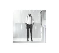 Spirella 180 x 200, Negro colección Dandy, Cortina de Ducha Textil, 100% Polyester, PEVA