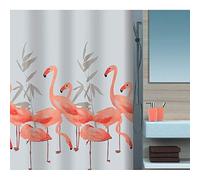 Spirella colección Flamingo, Cortina de Ducha Textil 120 x 200, 100% Polyester, Naranja