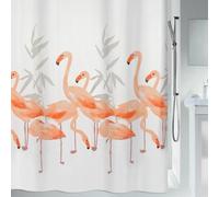 Spirella colección Flamingo, Cortina de Ducha Textil 240 x 180, 100% Polyester, Naranja