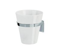 Spirella colección MAX Light, Portacepillos de Dientes con sporte 8,5x10,5x10, Metal Cromado y Porcelana, Blanco