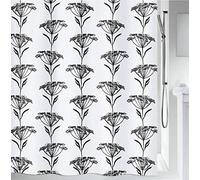 Spirella colección Naturesign, Cortina de Ducha Textil 180 x 200, 100% Polyester, Negro