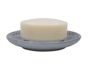 Spirella colección Relief, Bandeja para Pastilla de jabón Ø10,3x1,7 cm, Porcelana, Gris