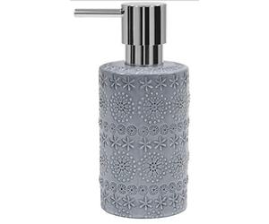 Spirella colección Relief, Dispensador de jabón líquido Ø7x15,5 cm (0,3 L), Porcelana, Gris