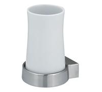 Spirella colección Sidney, Portacepillos de Dientes 8x9,5x14,5, Metal Cromado Inoxidable y Porcelana, Blanco