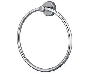 Spirella colección Sidney, Toallero en Forma de Anilla 21x21, Metal Cromado Inoxidable y Porcelana, Blanco