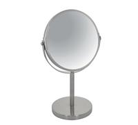 Spirella colección Sydney, Espejo de pie para tocador o baño 17x17x27 (Reversible: 100% y x2 aumentos), Metal, Cromado Mate