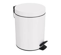 Spirella colección Sydney, Papelera con Pedal Ø17 x 24,5 (3 litros), Metal, Blanco, 24.5