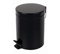 Spirella (5 litros, Negro colección Sydney, Papelera con Pedal Ø20 x 27 cm, Metal