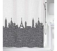 Spirella colección Urban, Cortina de Ducha Textil 240 x 180, 100% Polyester, Negro