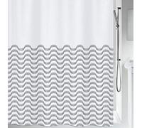Spirella 180 x 200, Negro colección Vagues, Cortina de Ducha Textil, 100% Polyester