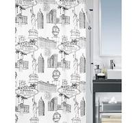 Spirella colección Vegas, Cortina de Ducha Textil 120 x 200, 100% Polyester, Negro