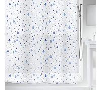 Spirella colección Waterdrop, Cortina de Ducha Textil 180 x 200, 100% Polyester, Azul