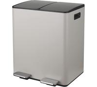 Spirella CUBO BASURA 40L PARA RECICLAJE CON PEDAL RETRACTIL, MODELO ALIYA EN COLOR TOPO MATE 2 X 20L. CON CAIDA AMORTIGUADA Y 2 CUBOS INTERIORES DE 20L