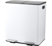 Spirella CUBO BASURA DE 40L PARA RECICLAJE CON PEDAL RETRACTIL MODELO ALIYA EN COLOR BLANCO MATE 2 X 20L. CON CAIDA AMORTIGUADA Y 2 CUBOS INTERIORES DE 20L