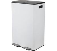 Spirella CUBO BASURA DE 60L PARA RECICLAJE CON PEDAL RETRACTIL MODELO ALIYA EN COLOR BLANCO MATE 2 X 30L. CON CAIDA AMORTIGUADA Y 2 CUBOS INTERIORES DE 30L