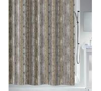 Spirella Cortina de Ducha antibacteriana, Lavable, Impermeable, poliéster, Roman Wood, 180 x 180 cm, marrón, 180 x 180 cm
