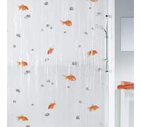 Spirella Goldfish - Cortina para Ducha (100% PVC, Transparente, 180 x 200 cm), diseño de Peces