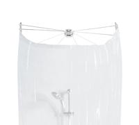Spirella - Cortina de Ducha Impermeable de PEVA con Estampado de Paraguas - Diseño Elegante y práctico para el baño - Dimensiones 200x170cm - Blanco - Accesorio de baño