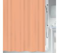 SPIRELLA - Cortina de Ducha Textil Primo - Impermeable y Antimoho - 180 x 200 x 0,2 cm - Color Melocotón - Diseño Elegante - Tela de Poliéster Lavable