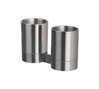 Spirella, Cromado Mate colección Nyo, Gancho con Vaso portacepillos-Doble 16x9,5x10,5, Acero Inoxidable, 16X9.5X10.5