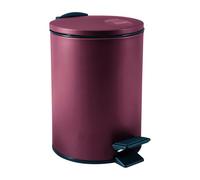 Spirella - Cubo de basura con pedal Adelar 3L - Diseño moderno - 16,8 x 16,8 x 25 cm - Color burdeos - Tapa antiolores - Ideal para cocina y baño - Material duradero