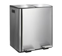 Spirella CUBO BASURA DE 40L PARA RECICLAJE CON PEDAL RETRACTIL MODELO ALIYA EN ACERO SATINADO 2 X 20L. CON CAIDA AMORTIGUADA Y 2 CUBOS INTERIORES DE 20L