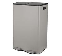 Spirella CUBO BASURA DE 60L PARA RECICLAJE CON PEDAL RETRACTIL MODELO ALIYA EN COLOR TOPO MATE 2 X 30L. CON CAIDA AMORTIGUADA Y 2 CUBOS INTERIORES DE 30L