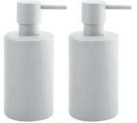 Spirella - Dispensador de Jabón en Tubo - con Bomba de Acero Inoxidable - Dispensador de Jabón Líquido - Porcelana - 300 ML - Resistente y Duradero - Blanco Mate (Paquete de 2)