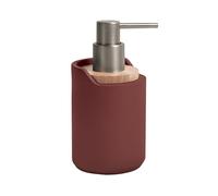 Spirella - Dispensador de Jabón Sybella - Diseño Elegante - Vidrio y Plástico - 8 x 8 x 15,3 cm - 0,3L - Burdeos - Fácil Recarga - Ideal para Baño y Cocina