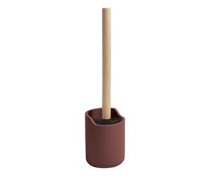 Spirella - Escobilla de baño Sybella Berry - Diseño Moderno - Ø9,4 x 37 cm - Color Burdeos - Mango Largo - Soporte Autoadhesivo para Colgar - Cabezal reemplazable - Uso higiénico y práctico