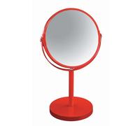 Spirella Espejo de Pedestal Giratorio para Maquillaje y Afeitado, Color Rojo, Metal, 17l x 17an cm