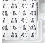 Spirella, Gris colección Kitty Paw, Cortina de Ducha Textil 180 x 200, 100% Polyester, Tela, x cm