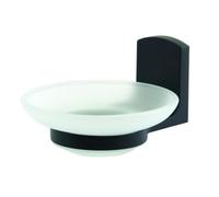 Spirella Jabonera para Fijar Vidrio y Cromo Taku Transparente y Negro