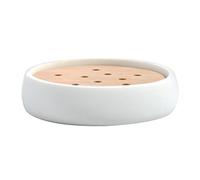 Spirella - Jabonera Sven de poliresina 11,6 x 11,6 cm para un baño Elegante y práctico, Ideal para organizar Tus artículos de Aseo, Color Blanco